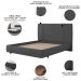 Cama Casal Flutuante Com Cabeceira 140cm Lyra S05 Linho Preto - Mpozenato