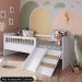 Cama Infantil Com Escorregador Lumiar C06 Branco - Mpozenato