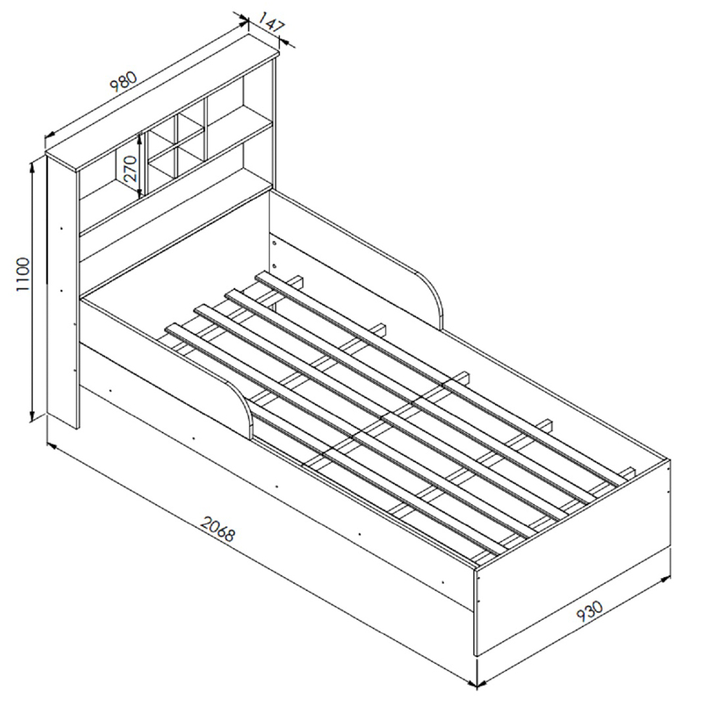 Cama Infantil Com Nichos e Espelho House A05 Branco - Mpozenato