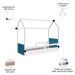 Cama Infantil Montessoriana Casinha Infix C06 Branco/Azul - Mpozenato