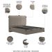 Cama King Flutuante Baú Cabeceira 195cm Fly S05 Linho Bege - Mpozenato
