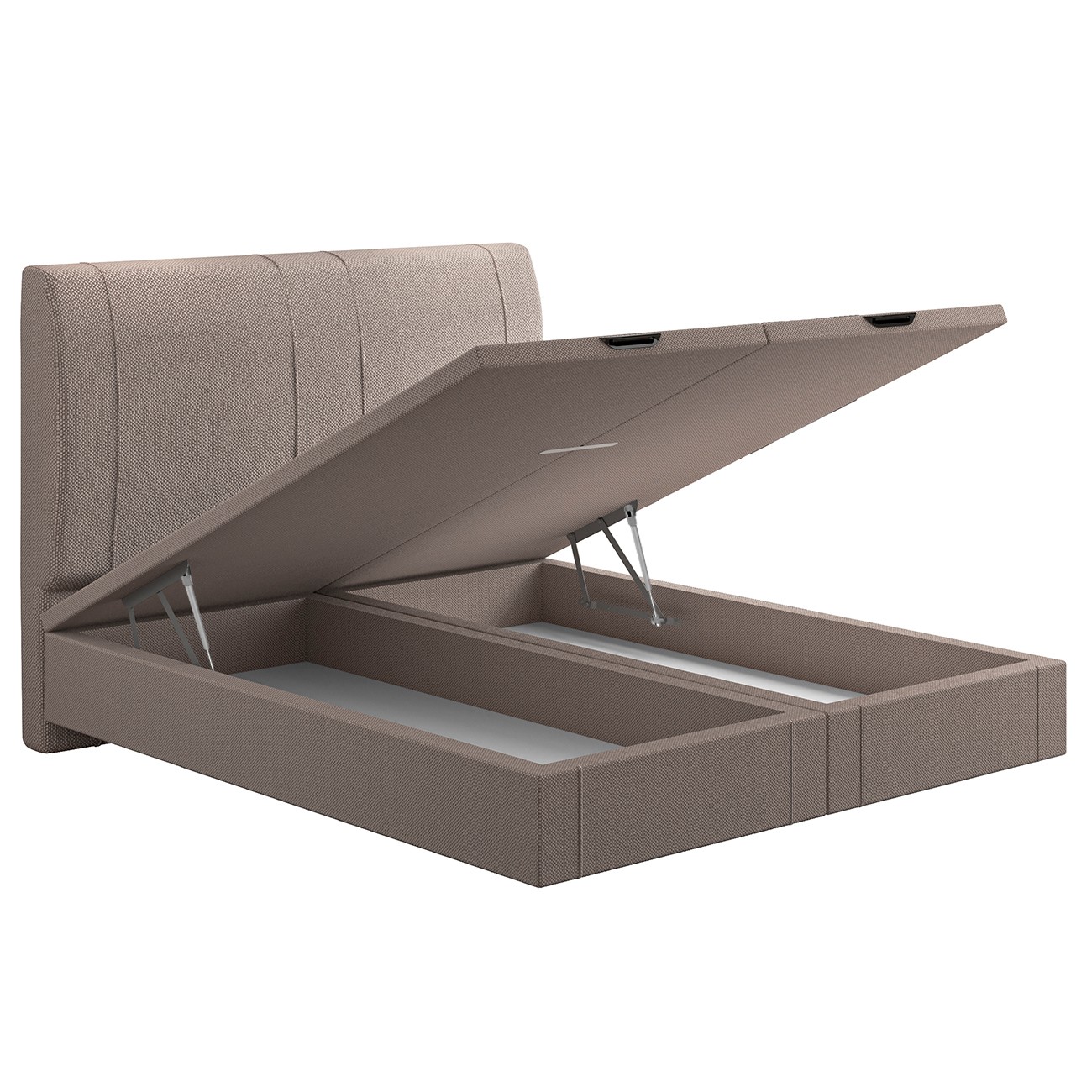 Cama King Flutuante Baú Cabeceira 195cm Fly S05 Linho Bege - Mpozenato