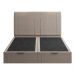 Cama King Flutuante Baú Cabeceira 195cm Fly S05 Linho Bege - Mpozenato