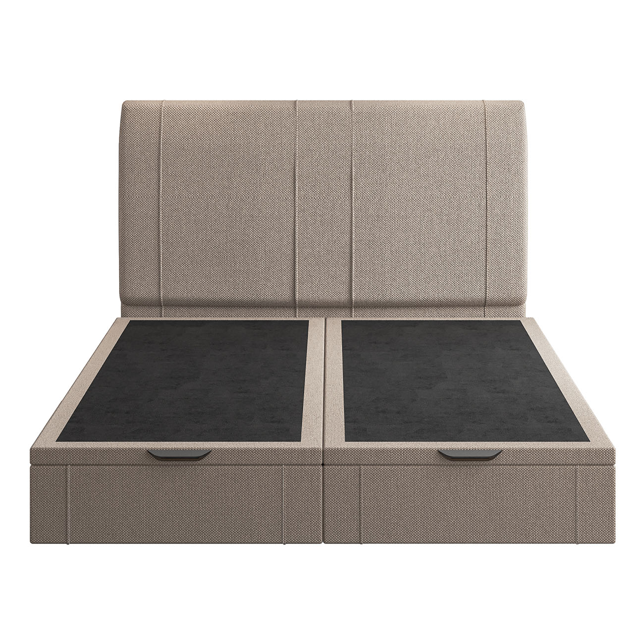 Cama King Flutuante Baú Cabeceira 195cm Fly S05 Linho Bege - Mpozenato