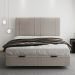 Cama King Flutuante Baú Cabeceira 195cm Fly S05 Linho Bege - Mpozenato