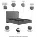 Cama King Flutuante Baú Cabeceira 195cm Fly S05 Linho Cinza - Mpozenato