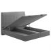 Cama King Flutuante Baú Cabeceira 195cm Fly S05 Linho Cinza - Mpozenato