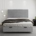 Cama King Flutuante Baú Cabeceira 195cm Fly S05 Linho Cinza - Mpozenato