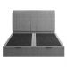 Cama King Flutuante Baú Cabeceira 195cm Fly S05 Linho Cinza - Mpozenato