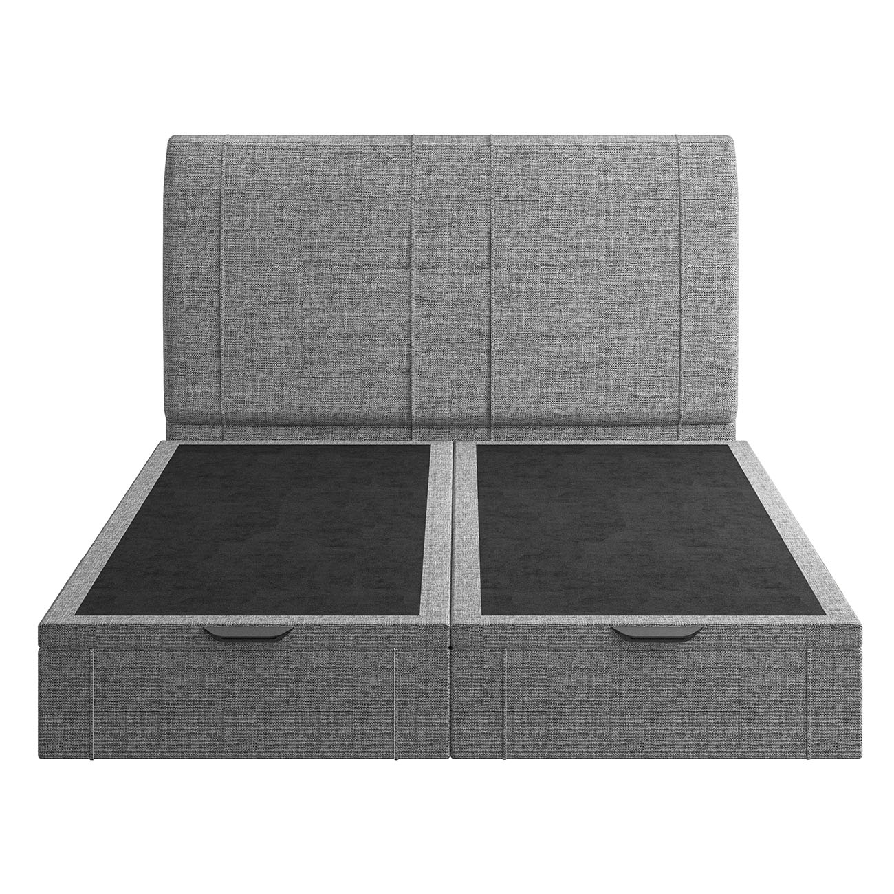 Cama King Flutuante Baú Cabeceira 195cm Fly S05 Linho Cinza - Mpozenato