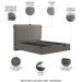Cama King Flutuante Baú Cabeceira 195cm Fly S05 Linho Marrom - Mpozenato
