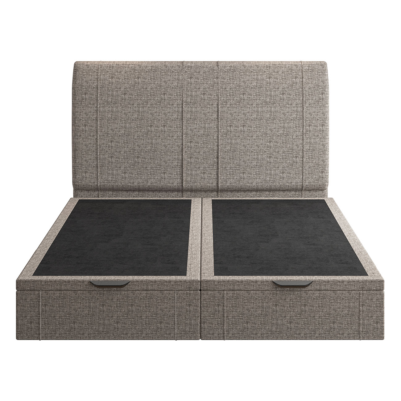 Cama King Flutuante Baú Cabeceira 195cm Fly S05 Linho Marrom - Mpozenato