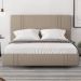 Cama King Flutuante Com Cabeceira 195cm Lyra S05 Linho Bege - Mpozenato