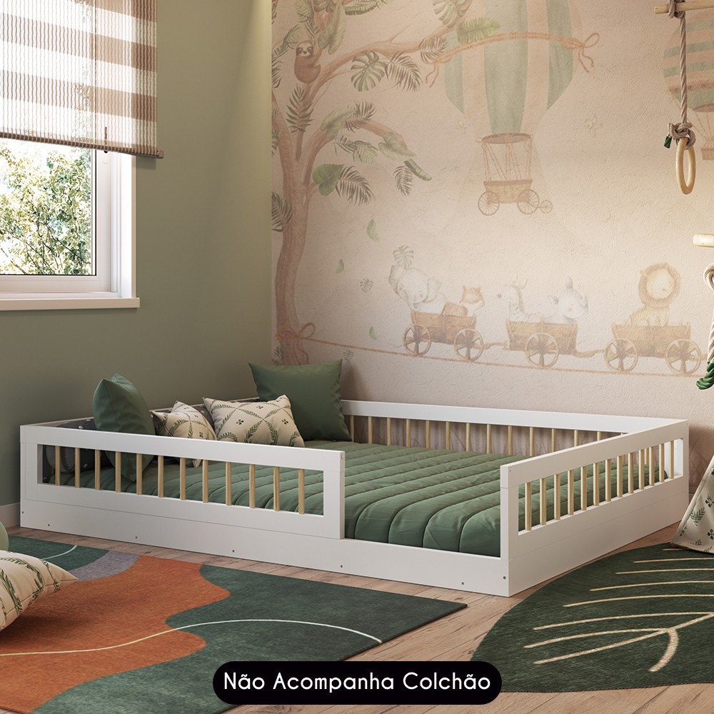 Cama Montessoriana Infantil 140cm Lumiar C06 Branco - Mpozenato