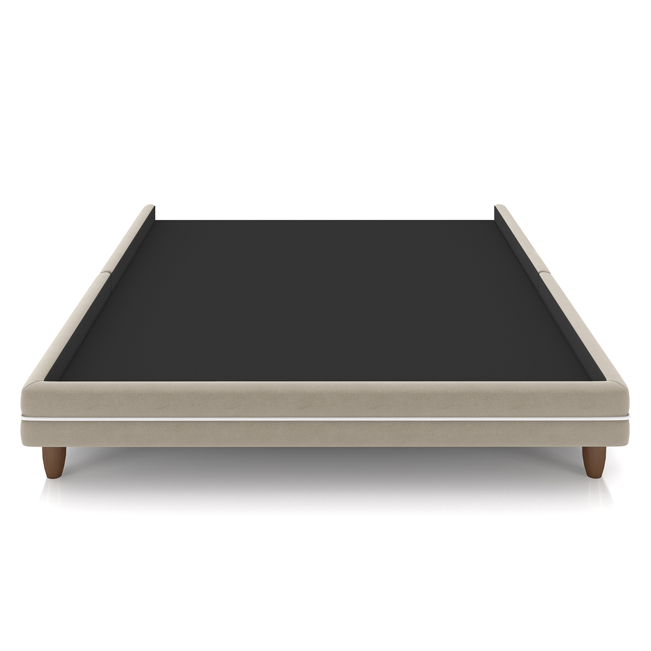 Cama Queen Base Box 160cm Many P02 Veludo Bege - Mpozenato