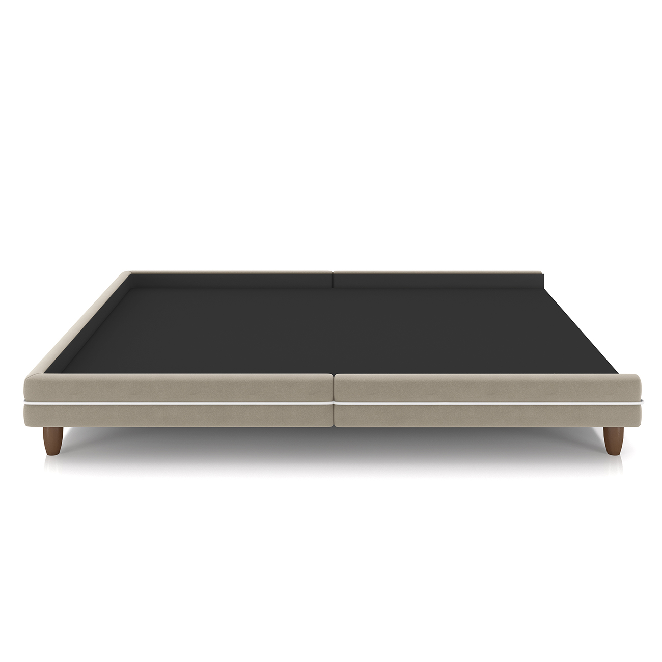 Cama Queen Base Box 160cm Many P02 Veludo Bege - Mpozenato