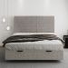 Cama Queen Flutuante Baú Cabeceira 160cm Fly S05 Linho Marrom - Mpozenato