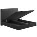 Cama Queen Flutuante Baú Cabeceira 160cm Fly S05 Linho Preto - Mpozenato