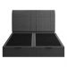 Cama Queen Flutuante Baú Cabeceira 160cm Fly S05 Linho Preto - Mpozenato