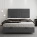 Cama Queen Flutuante Baú Cabeceira 160cm Fly S05 Linho Preto - Mpozenato