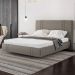 Cama Queen Flutuante Com Cabeceira 160cm Lyra S05 Linho Marrom - Mpozenato