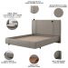 Cama Queen Flutuante Com Cabeceira 160cm Lyra S05 Linho Marrom - Mpozenato