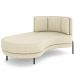 Chaise Longue Divã 163cm Braço Direito Logus D06 Linho Creme - Mpozenato
