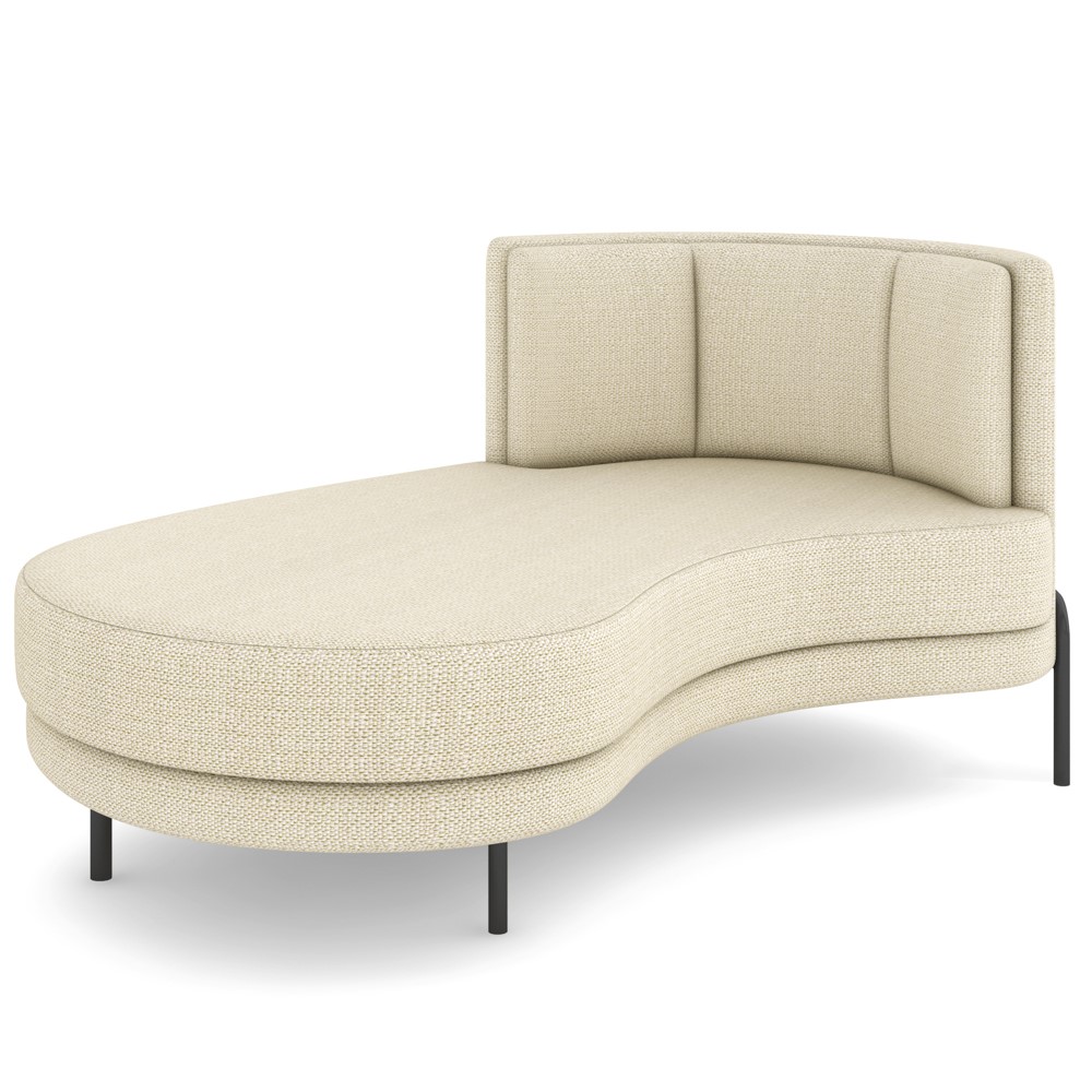 Chaise Longue Divã 163cm Braço Direito Logus D06 Linho Creme - Mpozenato