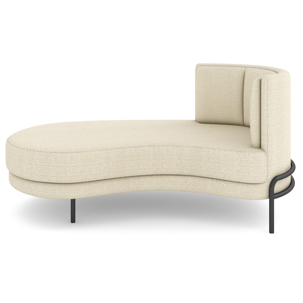 Chaise Longue Divã 163cm Braço Direito Logus D06 Linho Creme - Mpozenato