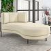 Chaise Longue Divã 163cm Braço Esquerdo Logus D06 Linho Creme - Mpozenato