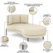 Chaise Longue Divã 163cm Braço Esquerdo Logus D06 Linho Creme - Mpozenato