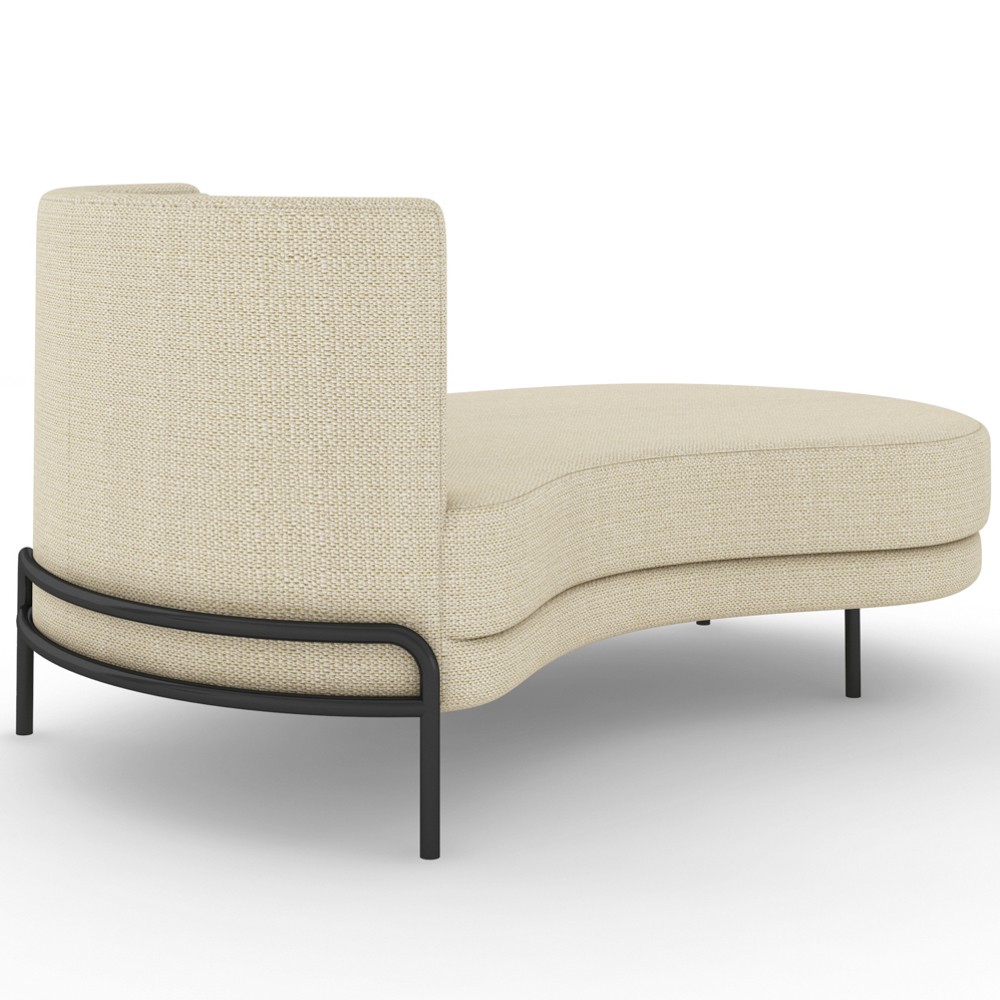Chaise Longue Divã 163cm Braço Esquerdo Logus D06 Linho Creme - Mpozenato