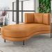 Chaise Longue Divã 164cm Braço Direito Logus D06 Sintético Caramelo - Mpozenato
