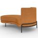 Chaise Longue Divã 164cm Braço Direito Logus D06 Sintético Caramelo - Mpozenato