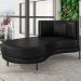 Chaise Longue Divã 164cm Braço Direito Logus D06 Sintético Preto - Mpozenato