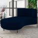 Chaise Longue Divã 164cm Braço Direito Logus D06 Veludo Azul - Mpozenato