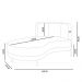 Chaise Longue Divã 164cm Braço Direito Logus D06 Veludo Azul - Mpozenato