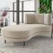 Chaise Longue Divã 164cm Braço Direito Logus D06 Veludo Bege - Mpozenato