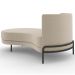 Chaise Longue Divã 164cm Braço Direito Logus D06 Veludo Bege - Mpozenato