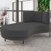 Chaise Longue Divã 164cm Braço Direito Logus D06 Veludo Cinza - Mpozenato