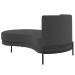 Chaise Longue Divã 164cm Braço Direito Logus D06 Veludo Cinza - Mpozenato