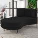 Chaise Longue Divã 164cm Braço Direito Logus D06 Veludo Preto - Mpozenato