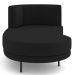 Chaise Longue Divã 164cm Braço Direito Logus D06 Veludo Preto - Mpozenato