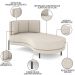 Chaise Longue Divã 164cm Braço Esquerdo Logus D06 Bouclê Bege - Mpozenato