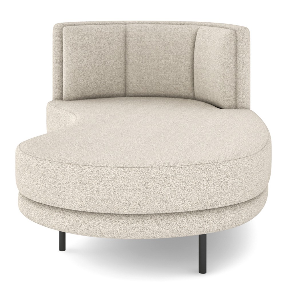 Chaise Longue Divã 164cm Braço Esquerdo Logus D06 Bouclê Bege - Mpozenato