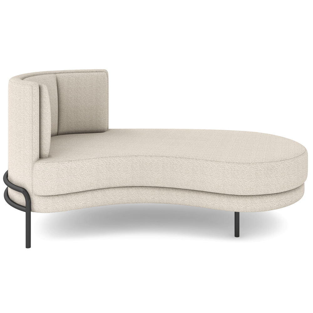 Chaise Longue Divã 164cm Braço Esquerdo Logus D06 Bouclê Bege - Mpozenato