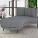 Chaise Longue Divã 164cm Braço Esquerdo Logus D06 Bouclê Cinza - Mpozenato