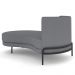 Chaise Longue Divã 164cm Braço Esquerdo Logus D06 Bouclê Cinza - Mpozenato
