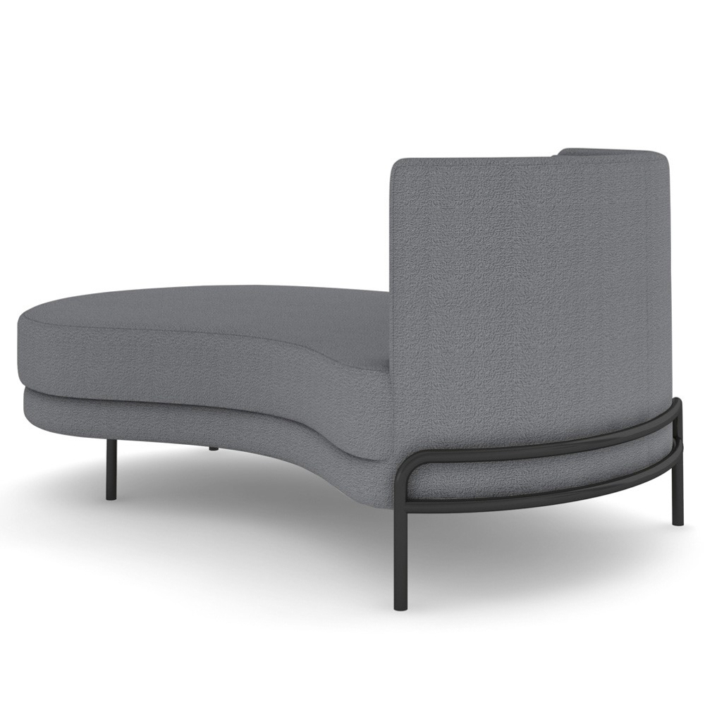 Chaise Longue Divã 164cm Braço Esquerdo Logus D06 Bouclê Cinza - Mpozenato