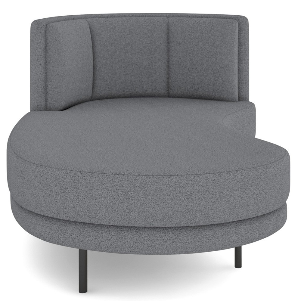 Chaise Longue Divã 164cm Braço Esquerdo Logus D06 Bouclê Cinza - Mpozenato